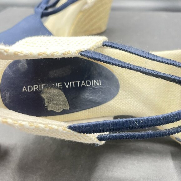 Adrienne Vittadini AV Branca Espadrilles 8M Close toe Blue Wedge Heel Shoes - Picture 4 of 5